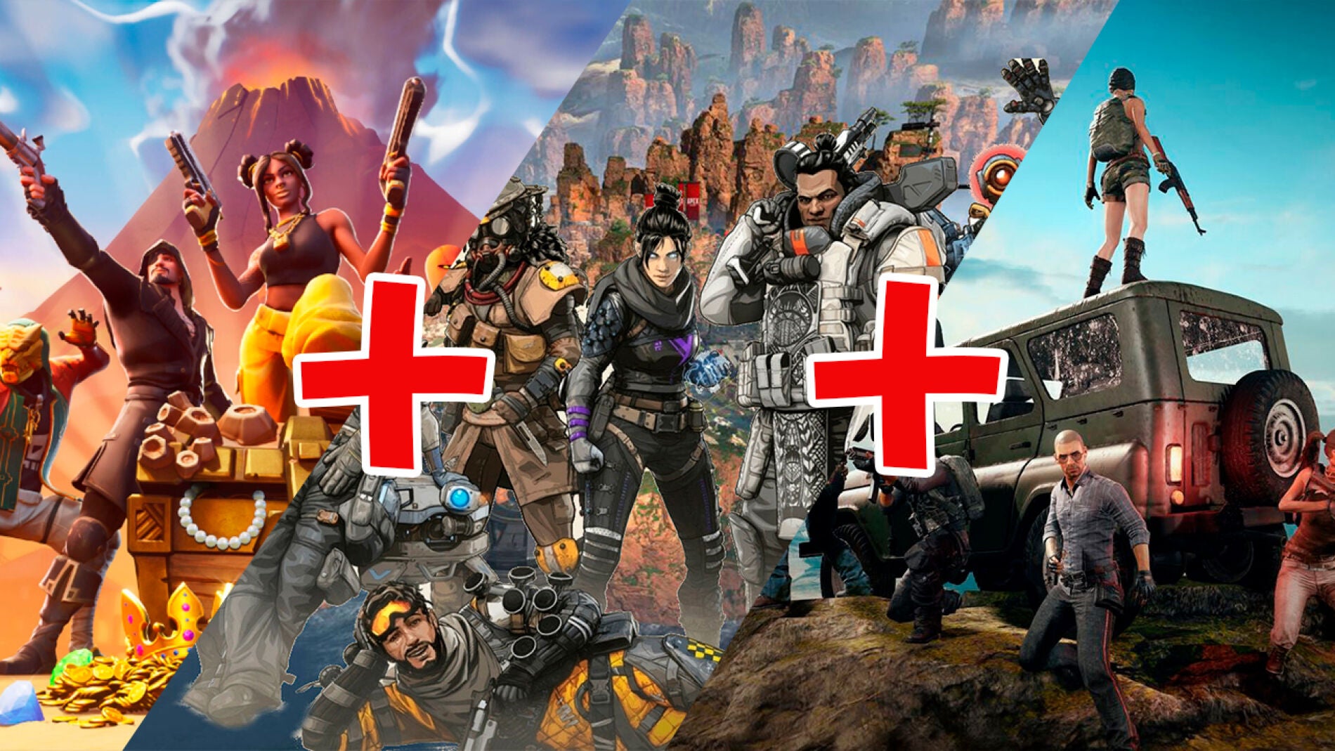 Fortnite, Apex Legends, PUBG