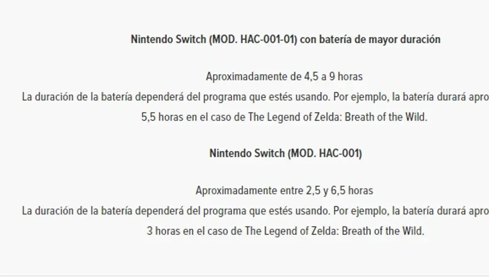 Referencia del nuevo modelo de Nintendo Switch