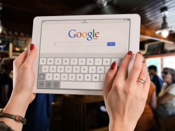Navegador Google en una tablet