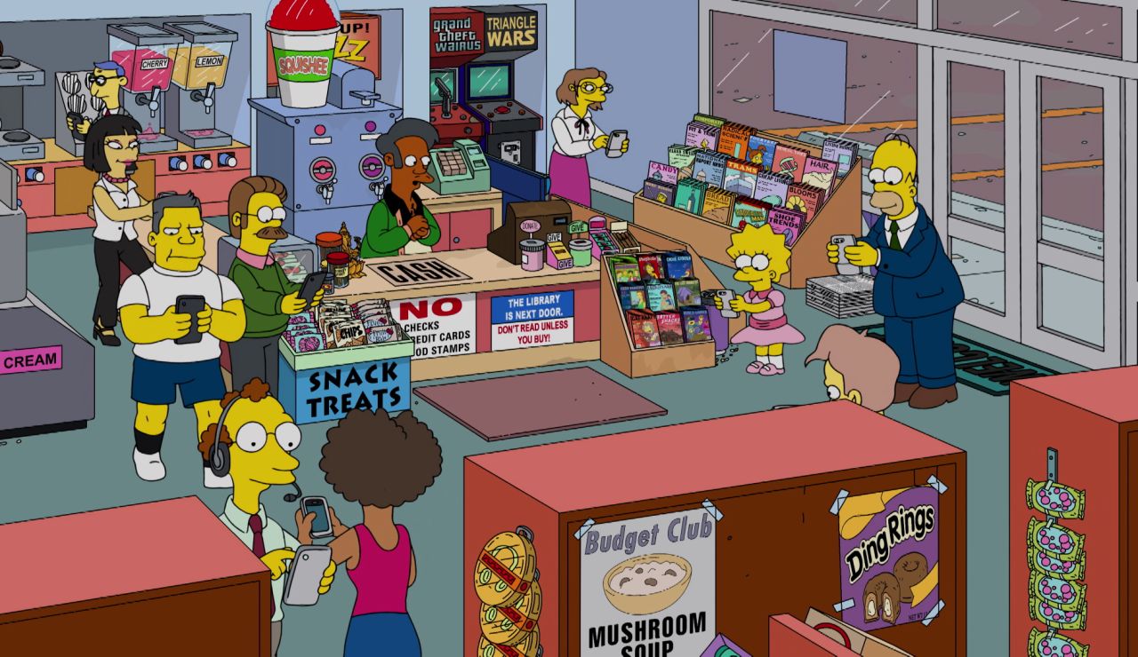 Pokemos Go vuelve adictos a los ciudadanos de Springfield