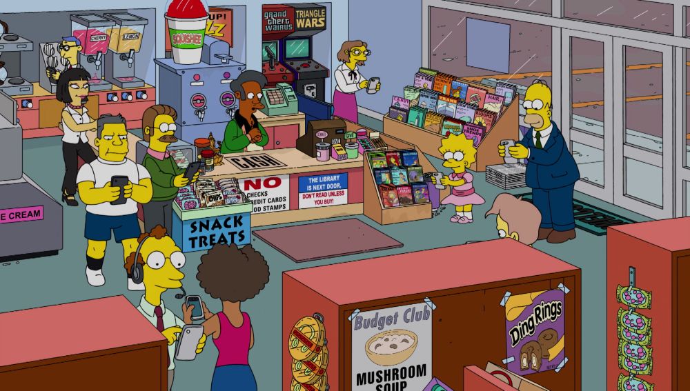Pokemos Go vuelve adictos a los ciudadanos de Springfield