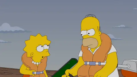 Lisa defiende a los tiburones Los Simpson
