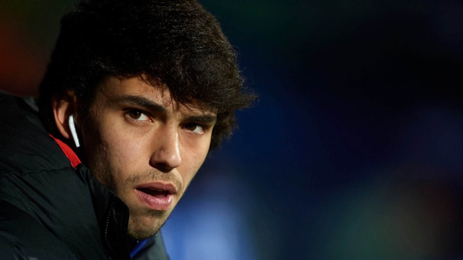 Joao Félix, antes de un partido del Atlético de Madrid