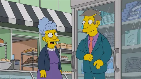 Skinner y su madre Los Simpson