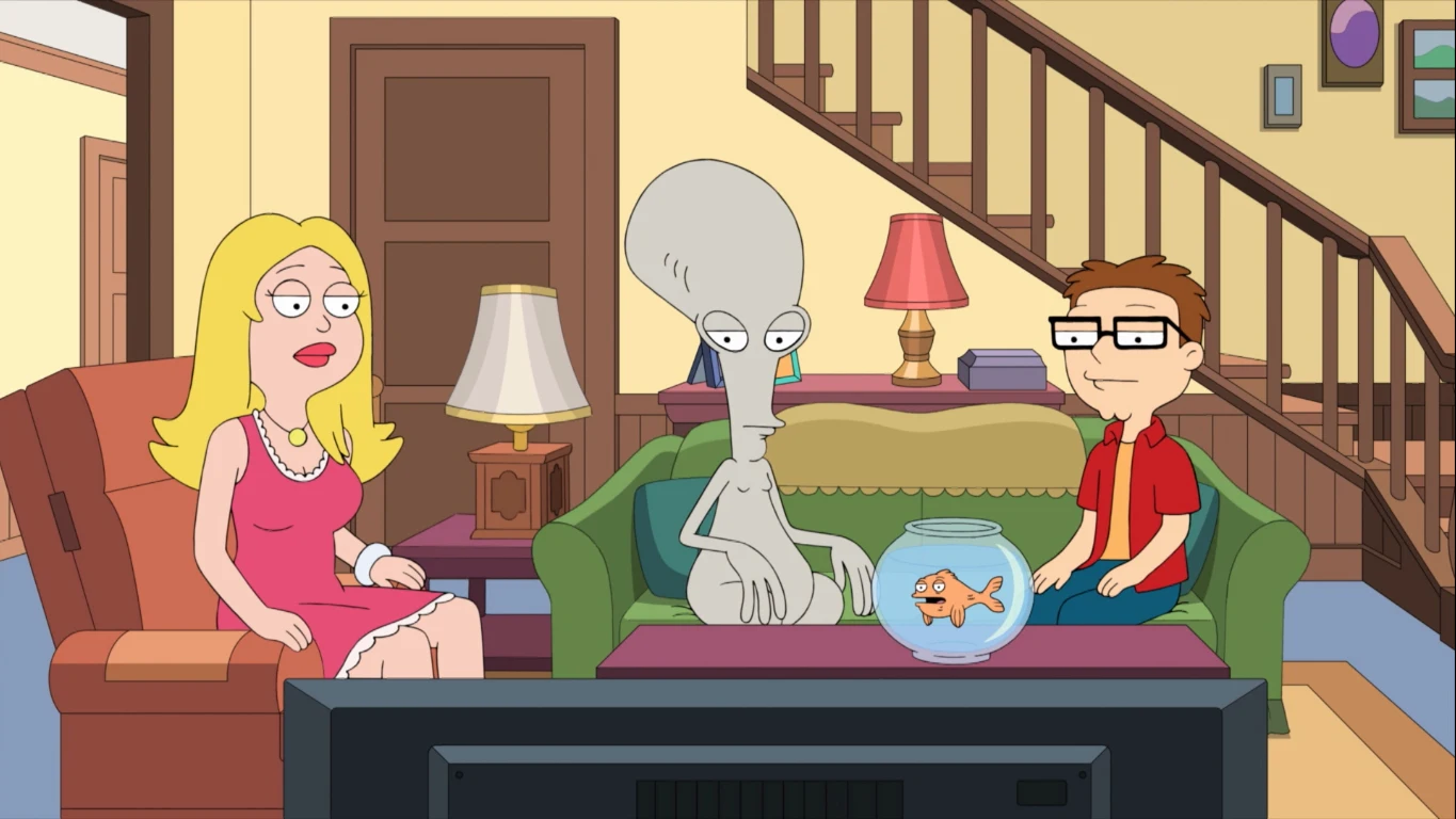 La familia de American Dad ve la tele American Dad