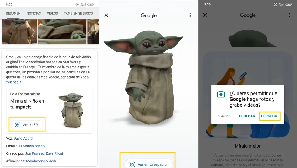 Baby Yoda en Google