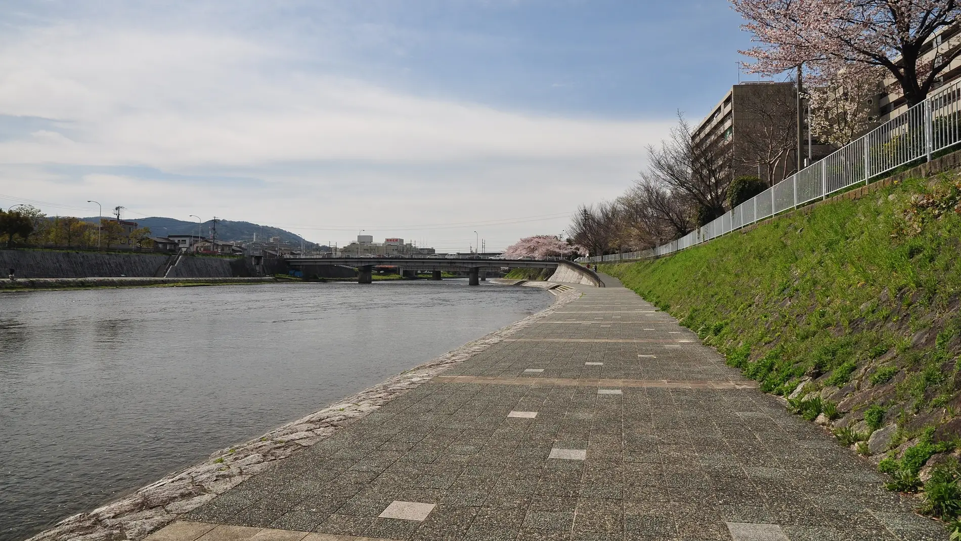 Río Kamogawa en Kioto