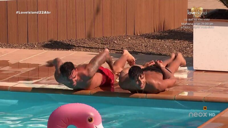 Chapuzones y muchas risas: Los isleños liberan tensiones con el juego del delfinario