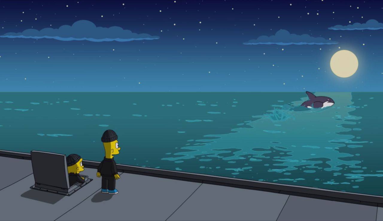 Lisa y Bart liberan a la ballena Willy