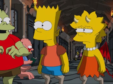 Bart y Lisa, en el infierno