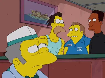 Moe es expulsado de la sociedad secreta de barmans Moe es expulsado de la sociedad secreta de barmans