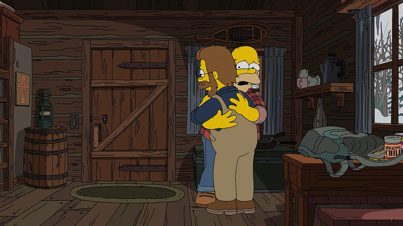 Homer y Ned Flanders Los Simpson