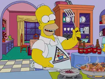 La escena post-crédito en la que Homer se atreve con una paella