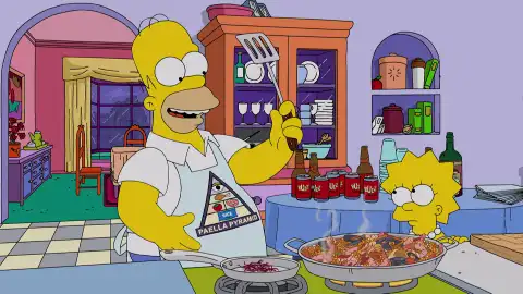 La escena post-crédito en la que Homer se atreve con una paella La escena post-crédito en la que Homer se atreve con una paella