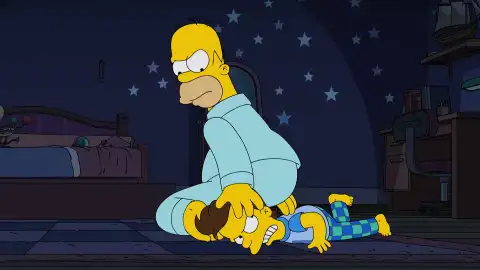Homer y su hermanastro Calvin Los Simpson